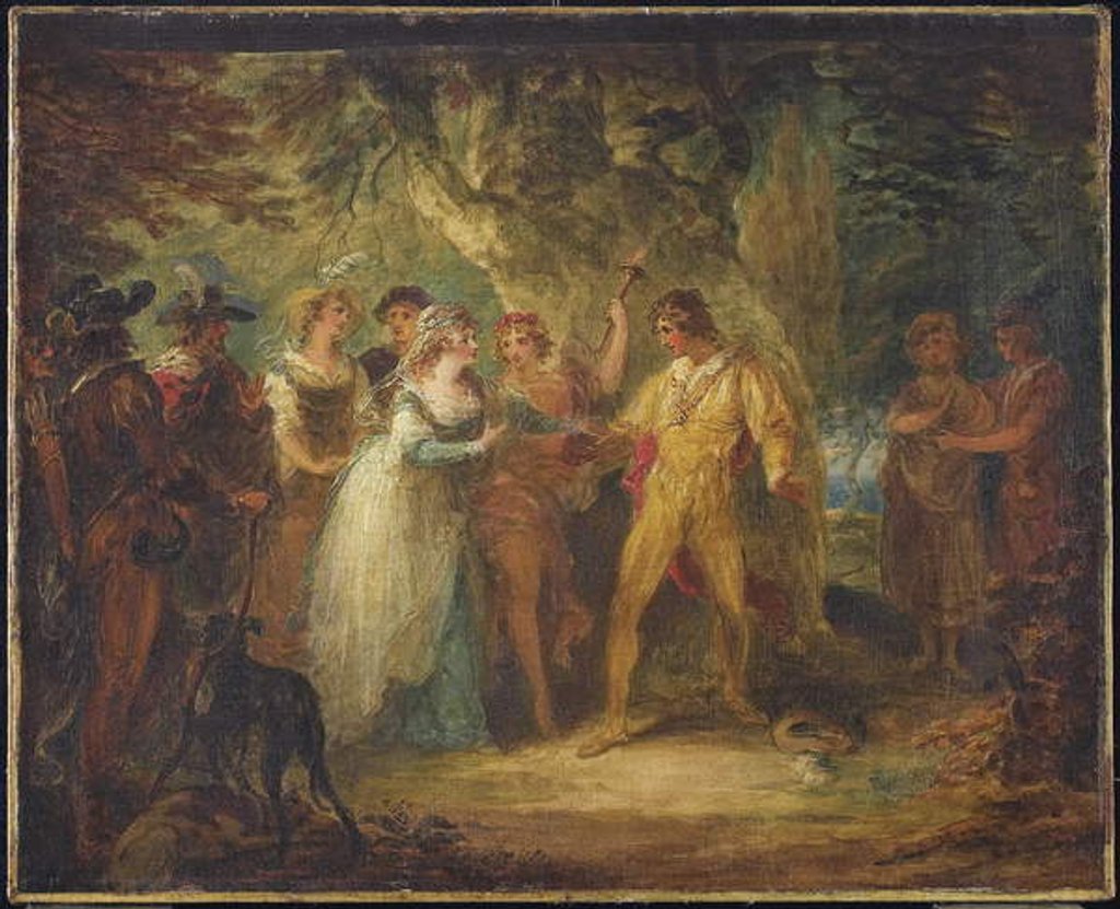 Detail of Rosalind and Orlando, c.1790 by William Hamilton
