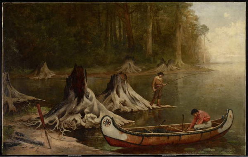 Detail of Relics of the Primaeval Forest, Canada, 1885 by Frances Anne Hopkins