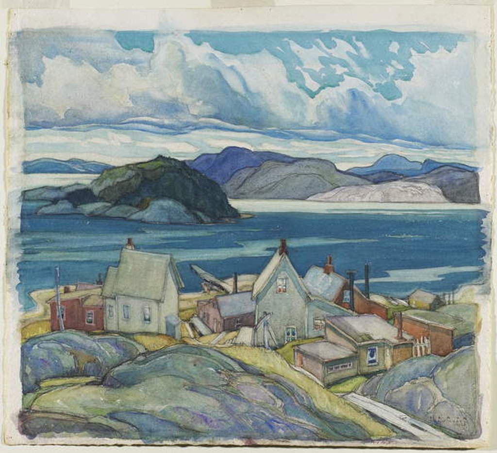 Detail of Jackfish Village, 1926 by Franklin Carmichael