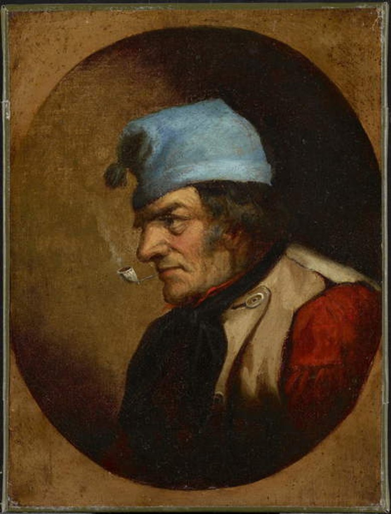 Detail of Habitant with Blue Tuque and Pipe, c.1855 by Cornelius Krieghoff