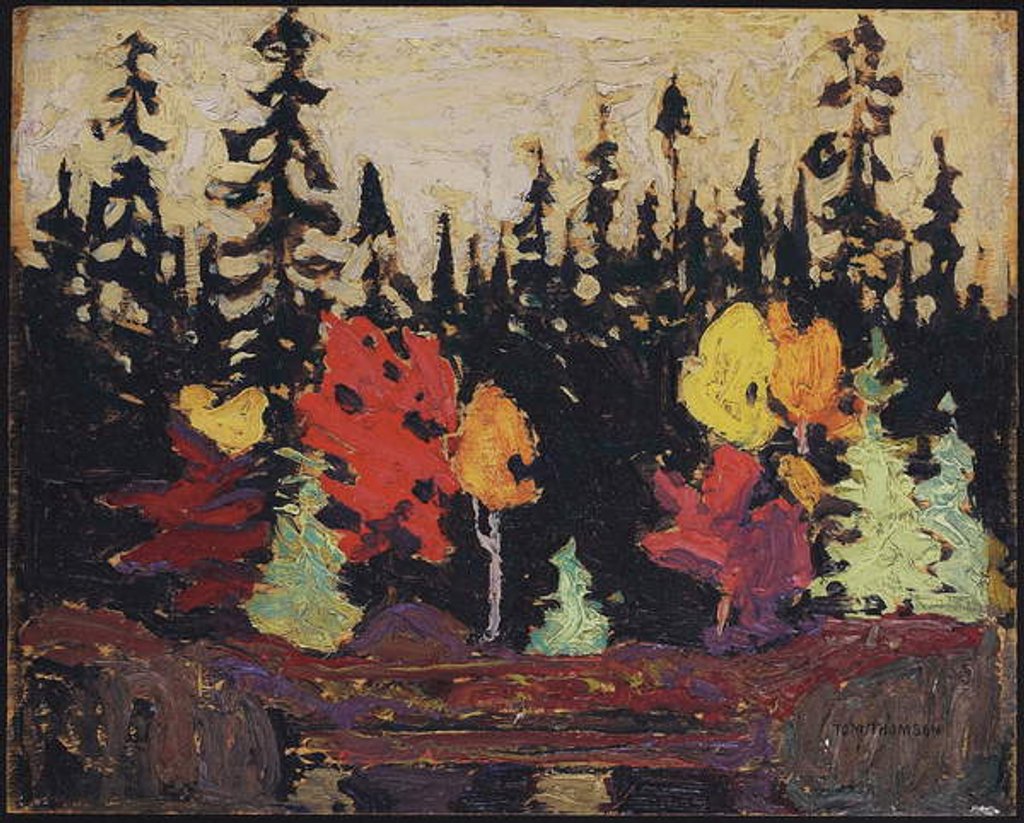 Detail of Black Spruce and Maple, 1915 by Thomas John Thomson