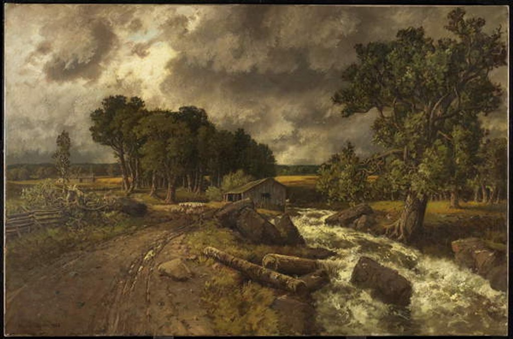 Detail of The Old Mill, 1886 by Homer Watson