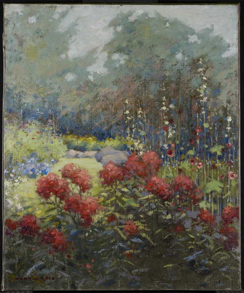 Detail of A Garden in September, c.1894 by Mary Hiester Reid