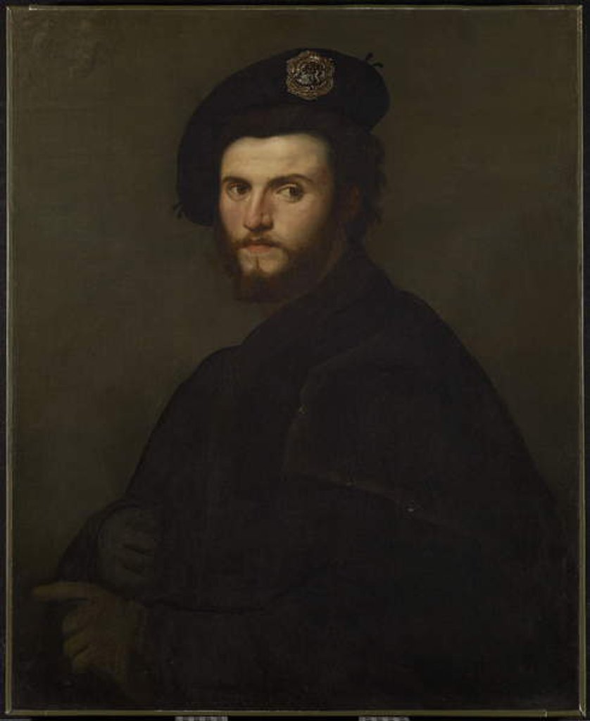 Detail of Portrait of a Man, c.1525 by Paris Bordone