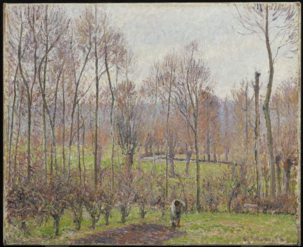 Detail of Poplars, Grey Weather, Eragny, 1895 by Camille Pissarro