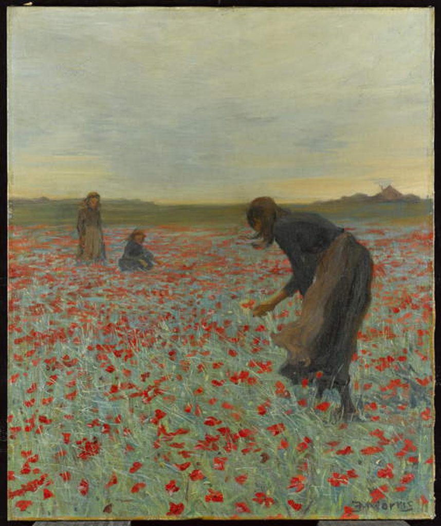 Detail of Girls in a Poppy Field, c.1896 by Edmund Montague Morris