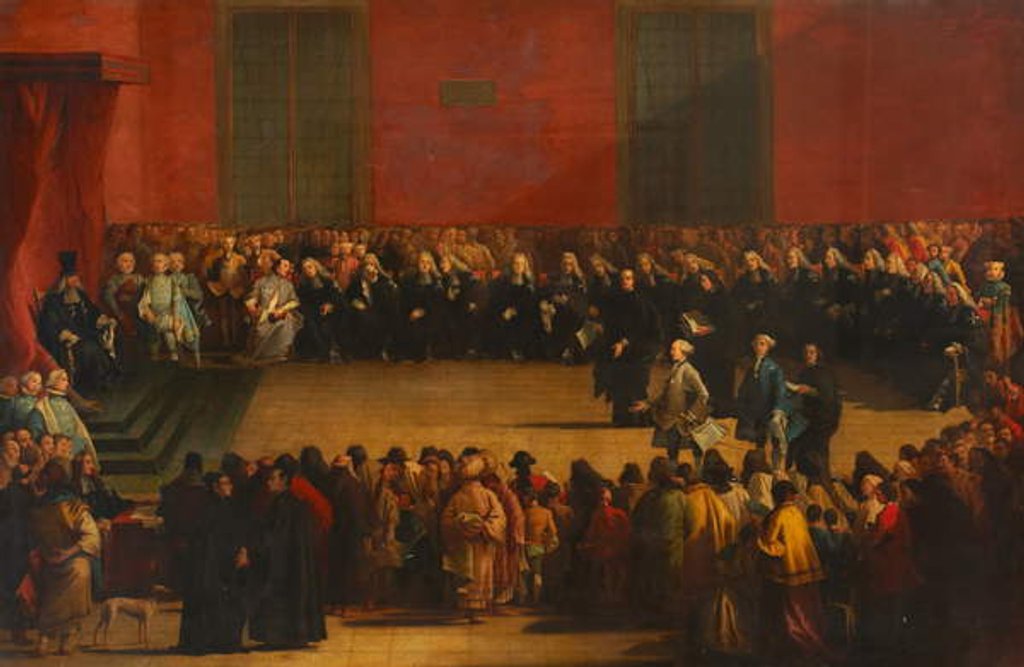 Detail of Grand Master Pinto and Council Receiving the Counts of Montegnacco and di Florio, c.1890 by E. Berghinz