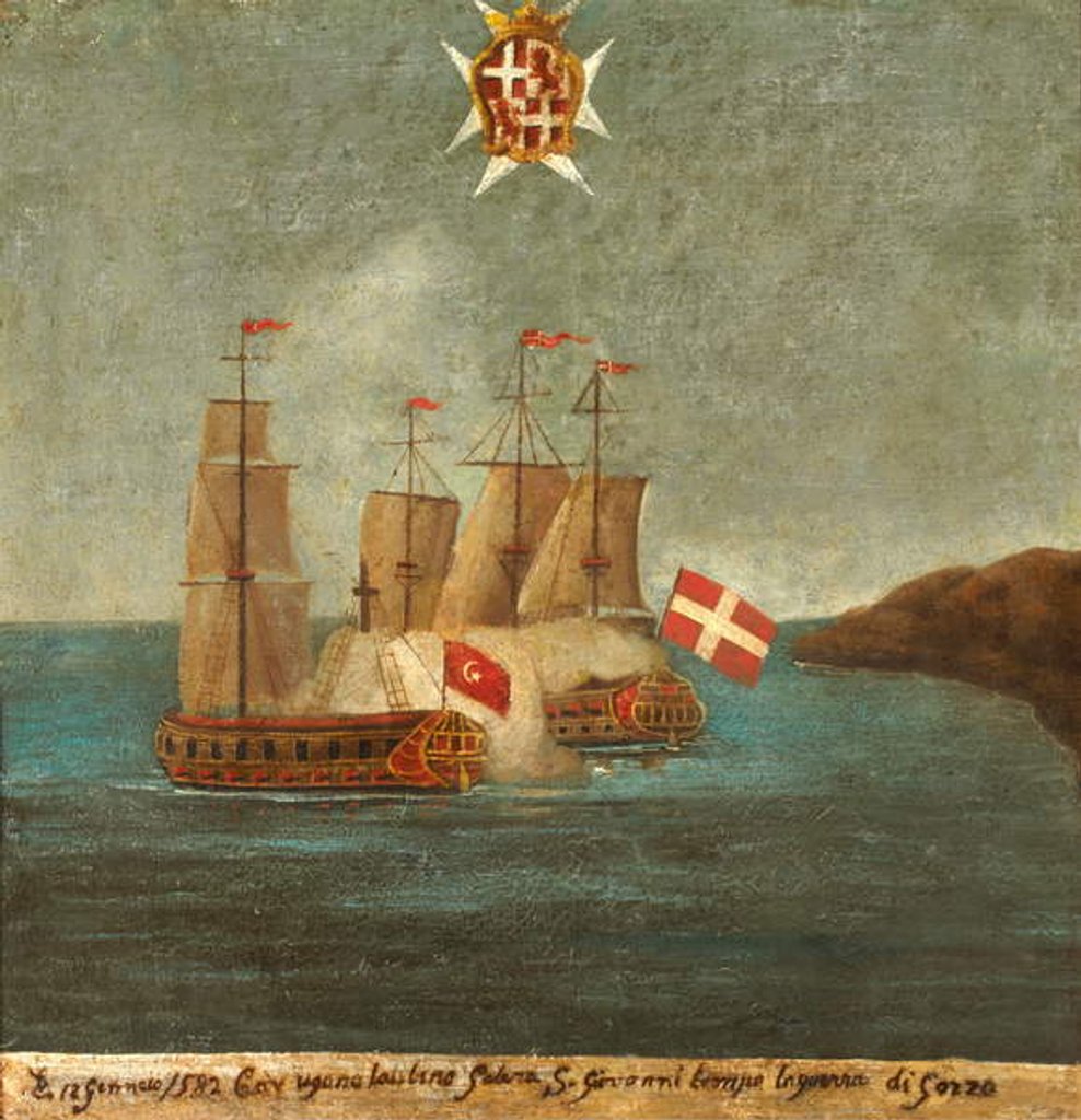 Detail of Naval Battle, 1582, Gozo by Maltese School
