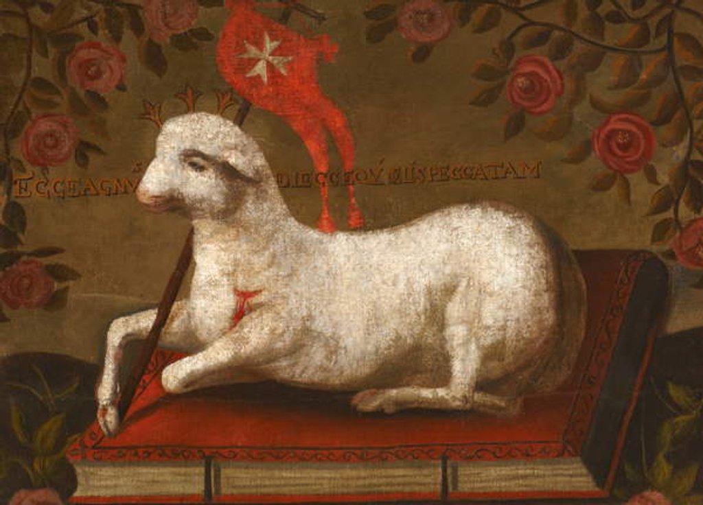 Detail of Agnus Dei with banner of the Order of St. John by Spanish School