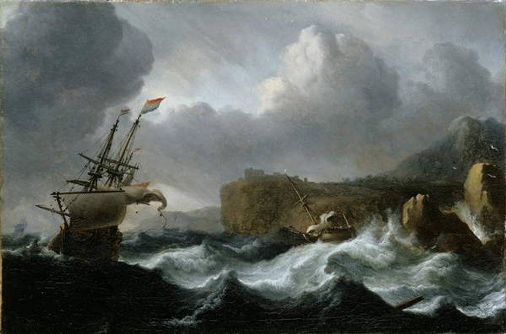 Detail of Stormy Sea by Ludolf I Backhuysen