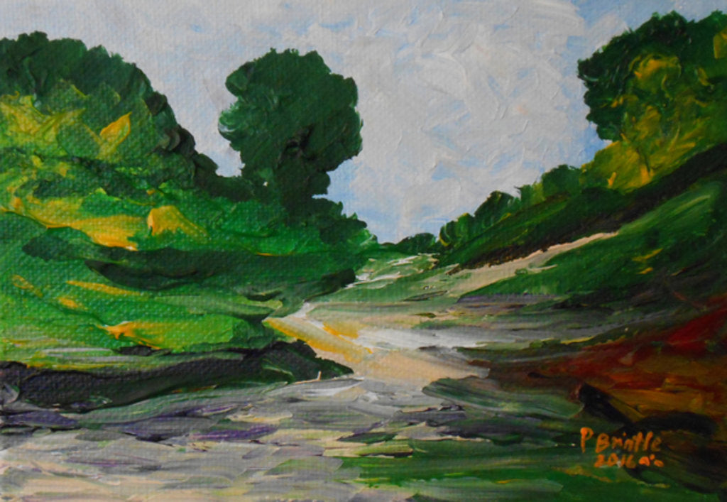 Detail of A stroll in Ennery, 2016 by Patricia Brintle