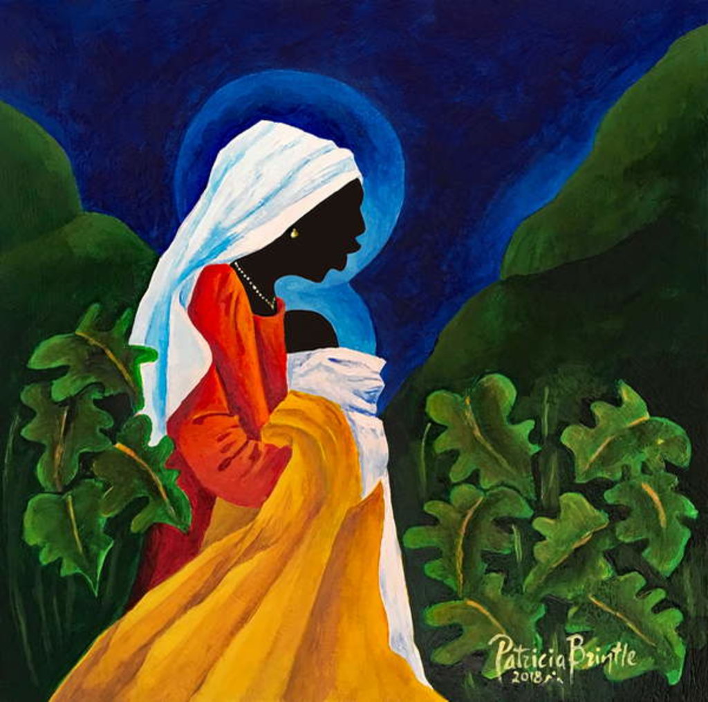 Detail of Madonna and Child - Gentle Song, 2018 by Patricia Brintle
