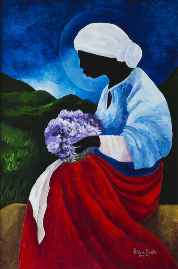 Detail of Madonna of the Lilacs; 2013 by Patricia Brintle