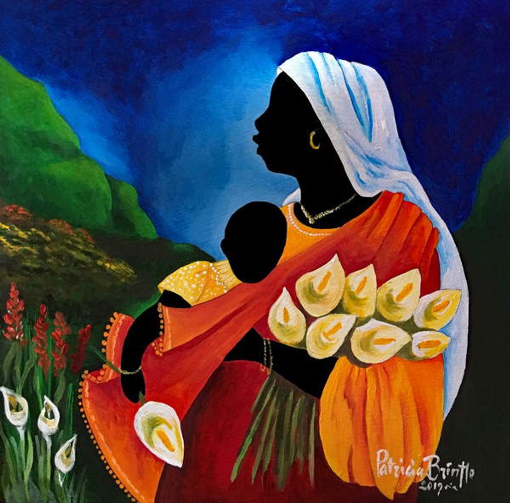 Detail of Madonna and child - Tenderness, 2019 by Patricia Brintle