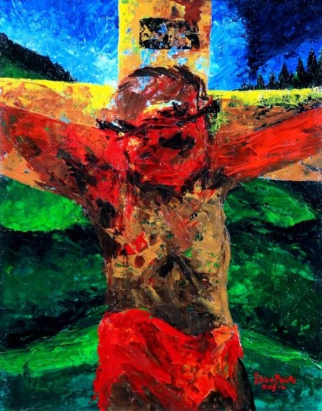 Detail of Crucifixion- it is finished, 2009 by Patricia Brintle