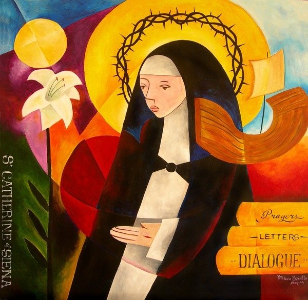 Detail of St. Catherine of Siena, 2007 by Patricia Brintle