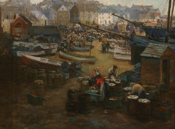Detail of Packing Fish, St. Ives, c.1910 by Gwendoline Margaret Hopton