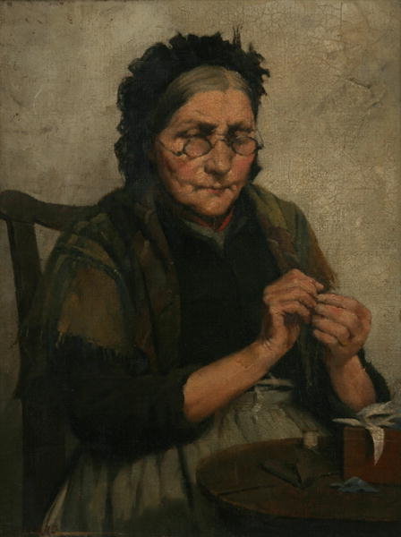 Detail of The Thread of Life Runs Smooth as Yet, 1885 by Fred Millard