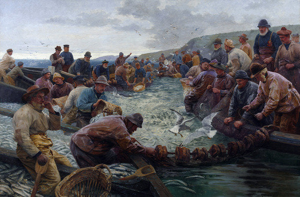 Detail of Tucking a School of Pilchards, 1897 by Percy Robert Craft