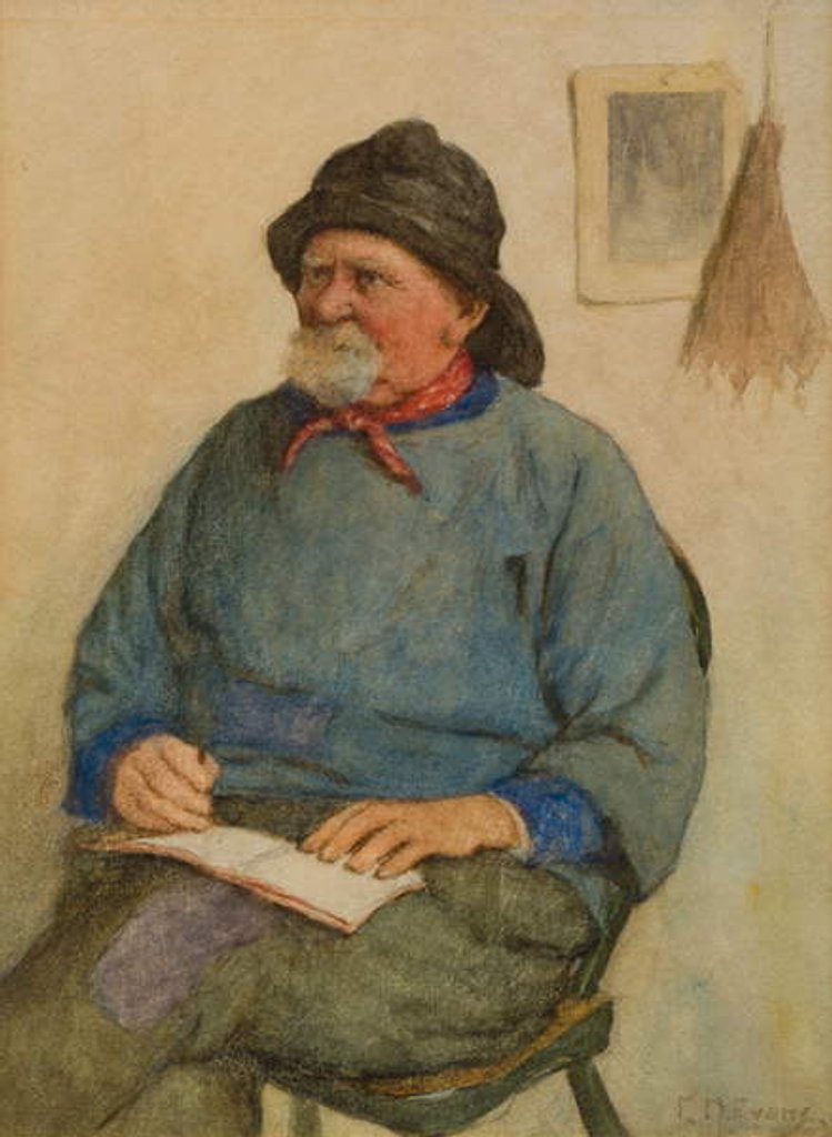 Detail of Fisherman with a Notebook by Frederick James McNamara Evans