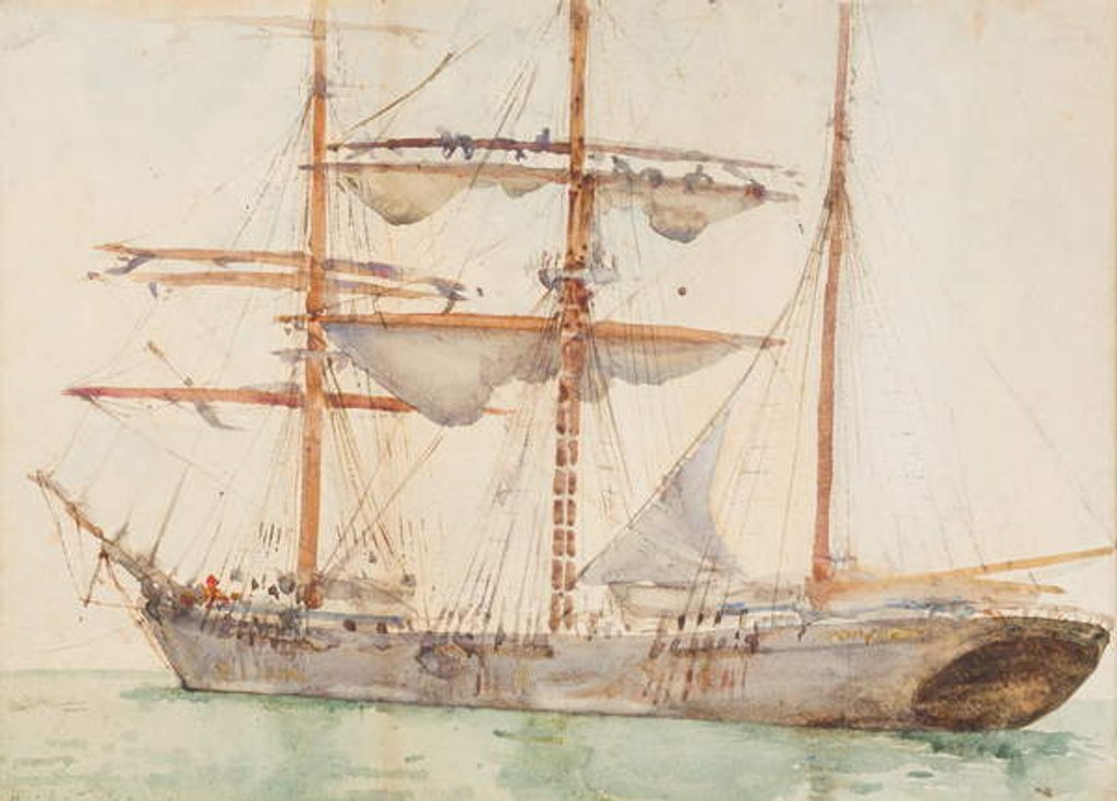 Detail of Barque at Anchor by Henry Scott Tuke