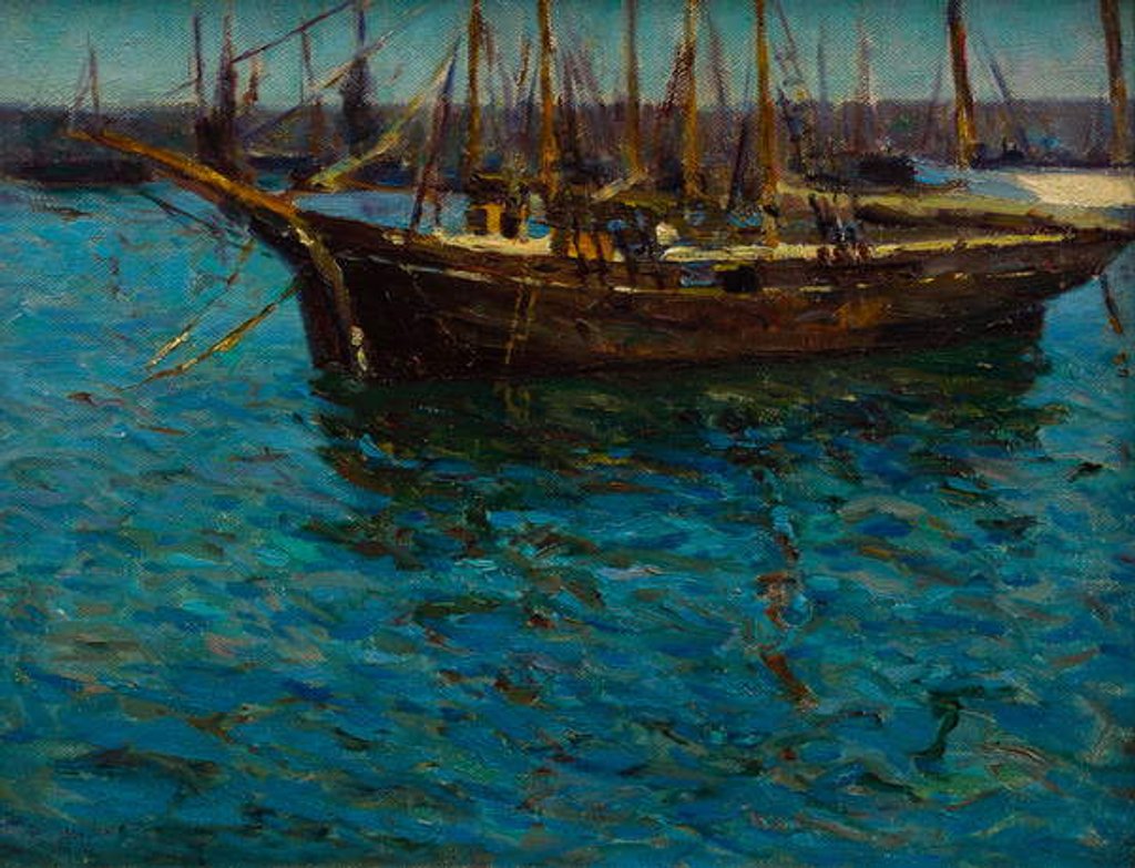 Detail of Fishing Boats in St Ives by Mary McCrossan