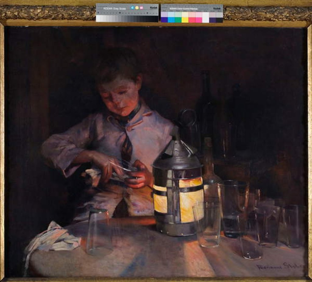 Detail of Lantern Light, 1888 by Marianne Stokes