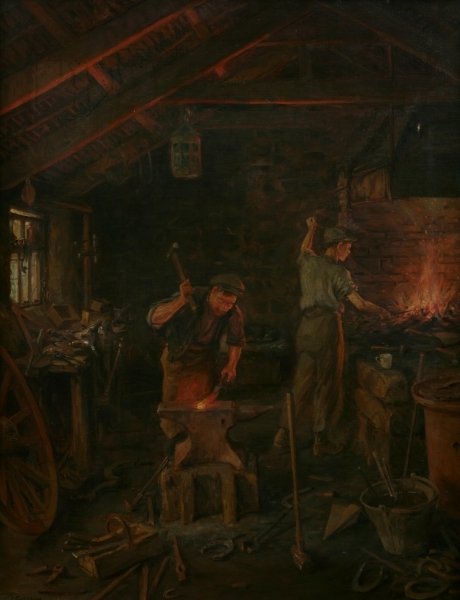 Detail of By Hammer and Hand all Arts doth Stand by William Banks Fortescue