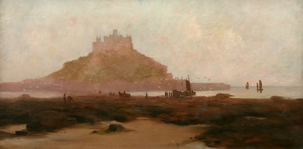 Detail of Low Tide, St Michael's Mount by J. T. Richardson