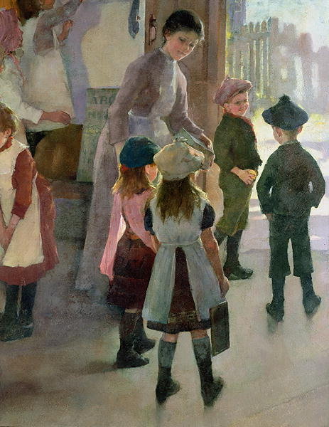 Detail of School is Out, 1889 by Elizabeth Adela Stanhope Forbes