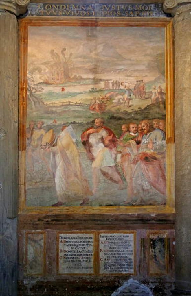 Detail of St. Denis and St. Domitilla by Cristoforo & Tempesta Antonio (1555-1630) Roncalli