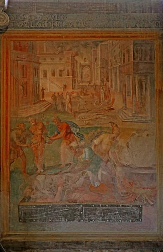 Detail of Martyrdom and mutilation of various saints by Cristoforo & Tempesta Antonio (1555-1630) Roncalli