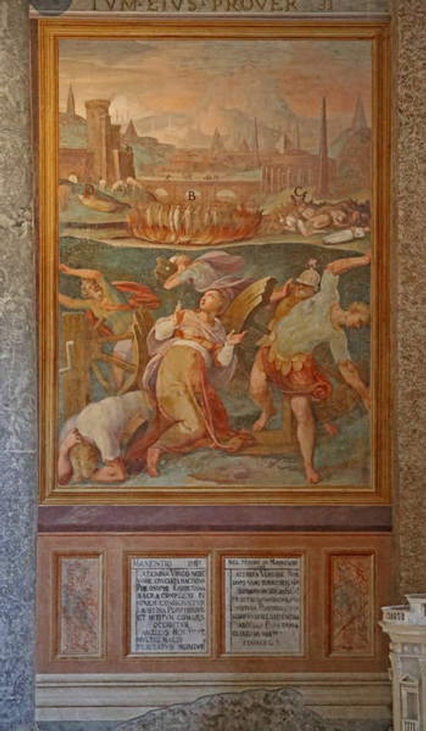 Detail of St Catherine breaks the wheel by Cristoforo & Tempesta Antonio Roncalli