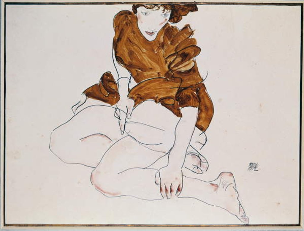 Detail of Seated Woman, 1912 by Egon Schiele