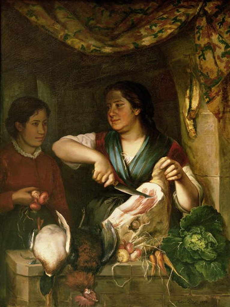 Detail of Tradeswoman, 1875 by Marie Mrs Dujardin-Beaumetz Petiet