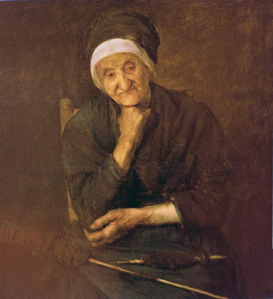 Detail of Old woman from Aulus by Marie Mrs Dujardin-Beaumetz Petiet
