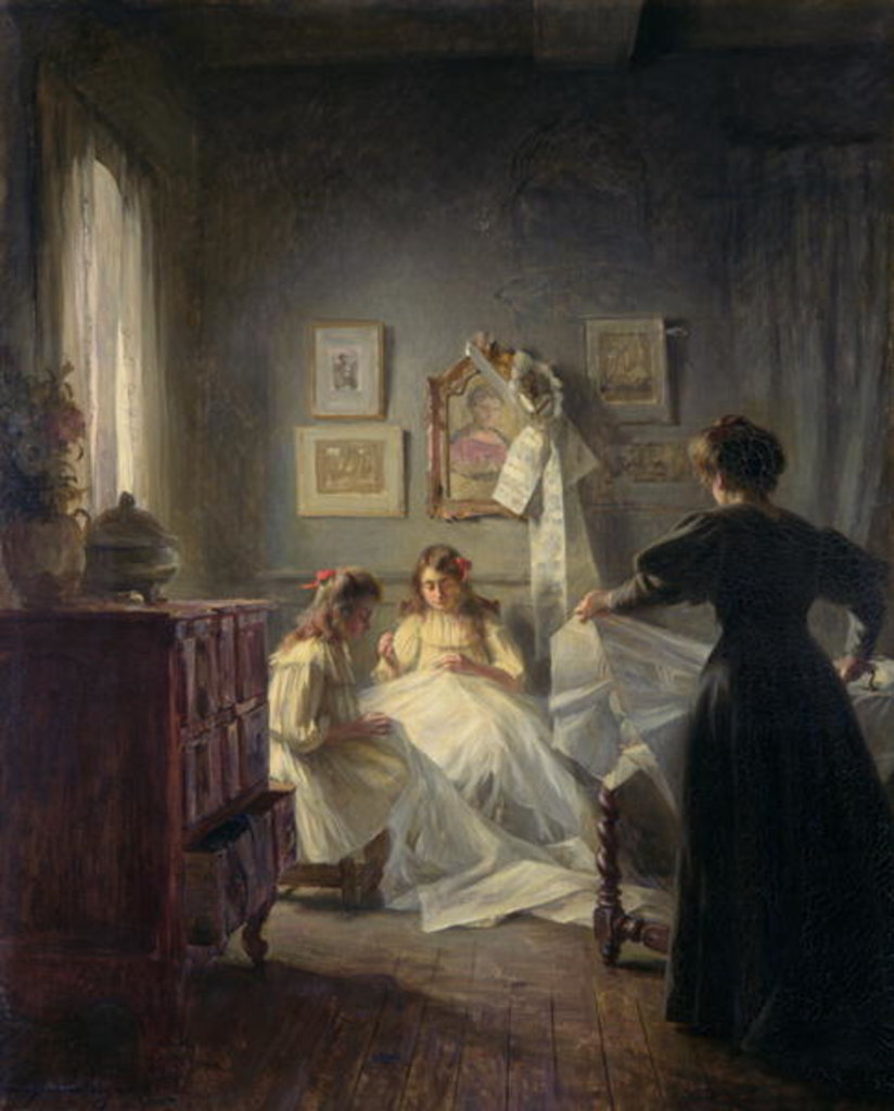 Detail of Sewing, 1906 by Marius Bartholoty