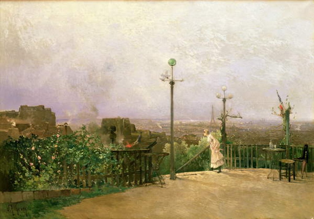 Detail of Paris seen from the heights of Montmartre by Jean d' Alheim