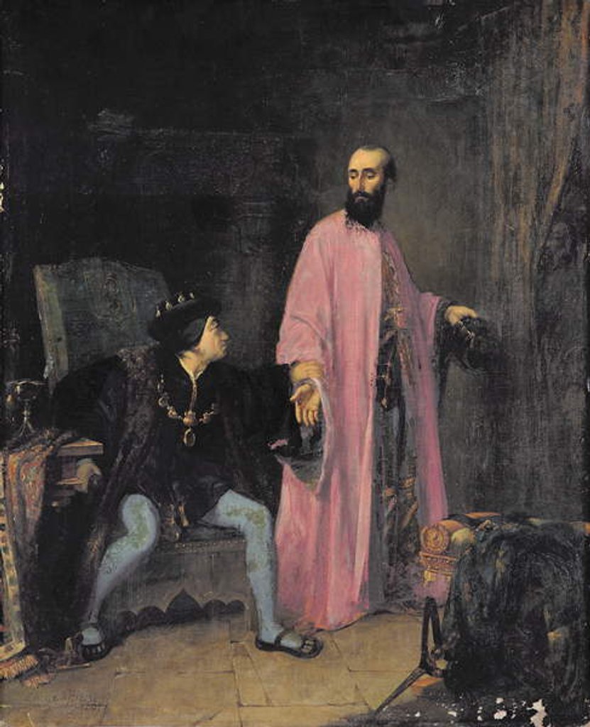 Detail of Louis XI and his doctor, 1857 by Eugene Lagier