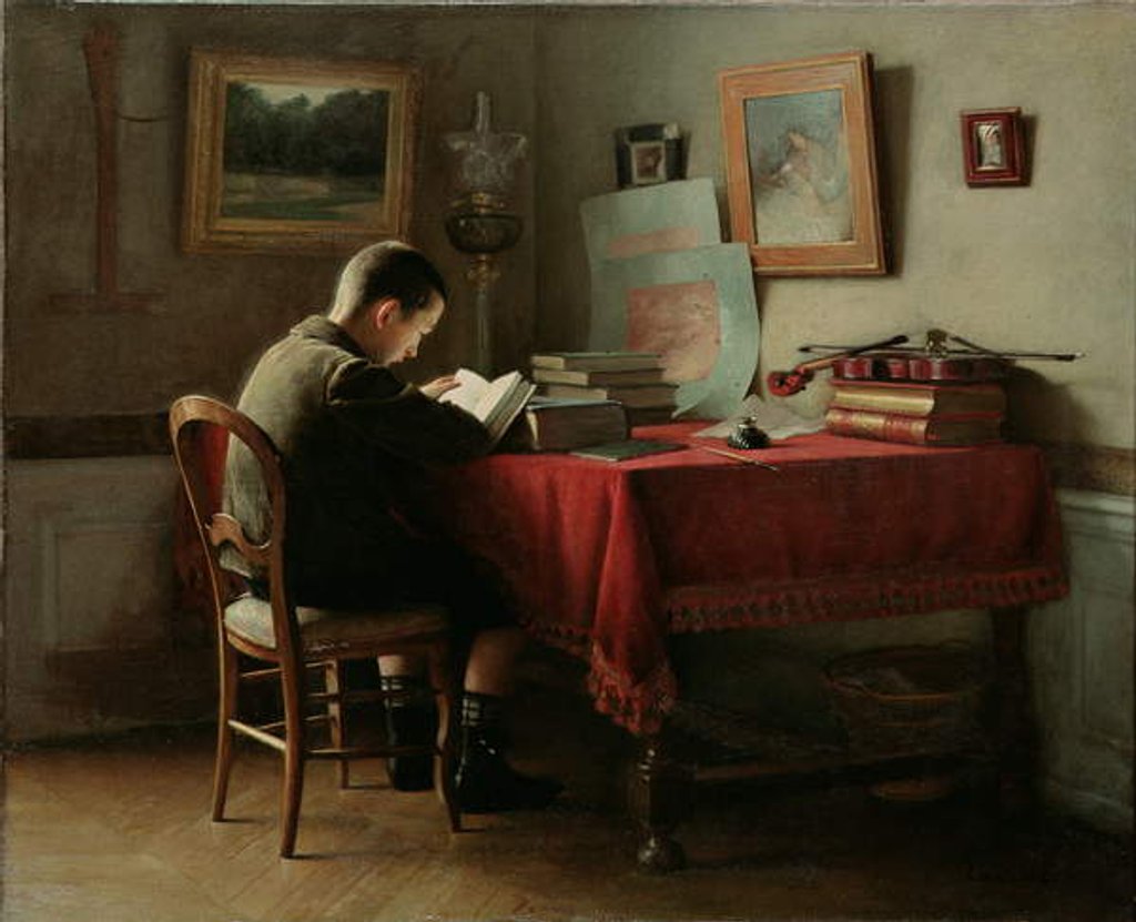 Detail of The Studious schoolboy by Guillaume Larrue