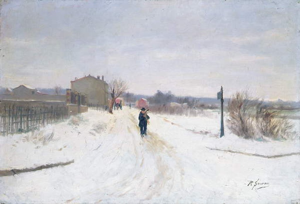 Detail of Snowy landscape by Paul Sourou