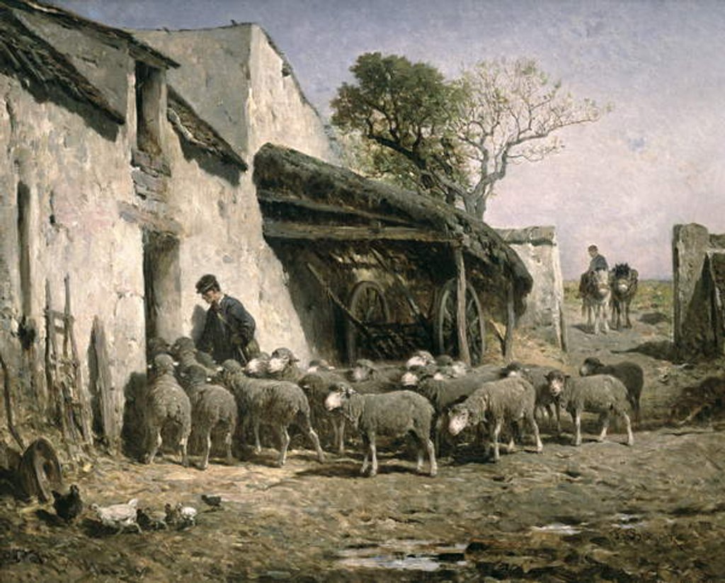 Detail of The Return of the flock to the sheepfold by Felix Saturnin Brissot de Warville