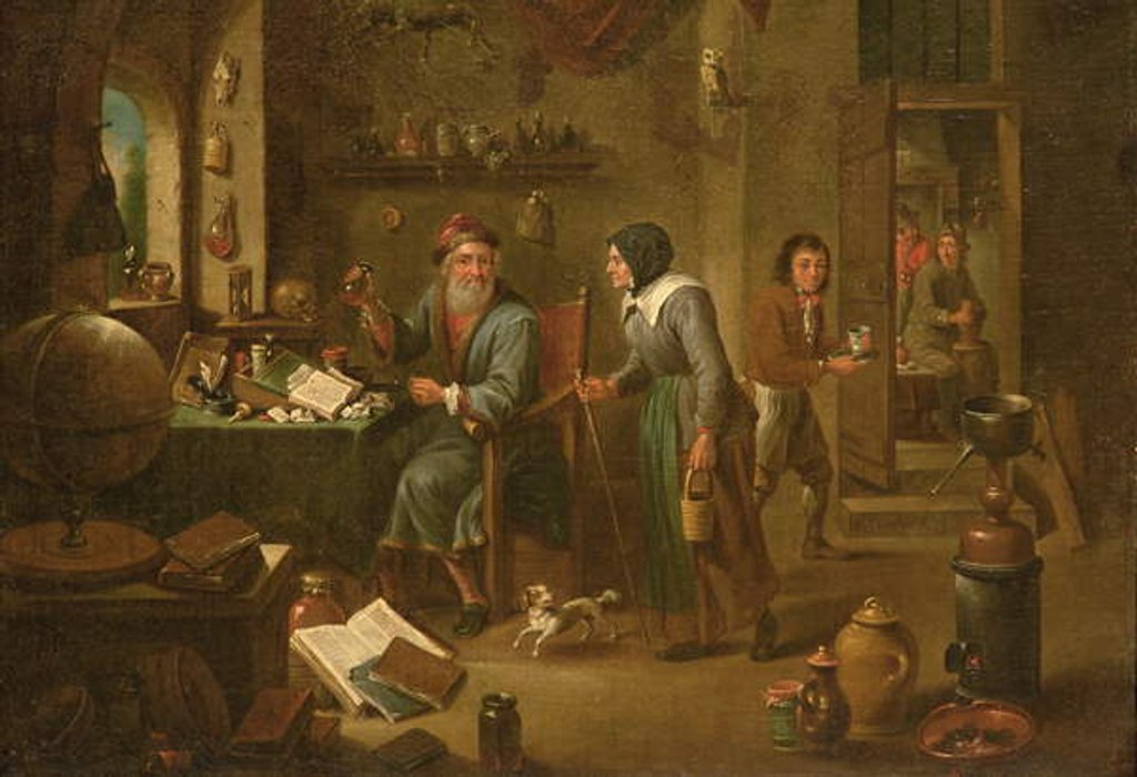 Detail of The Alchemist's study by David the Elder Teniers