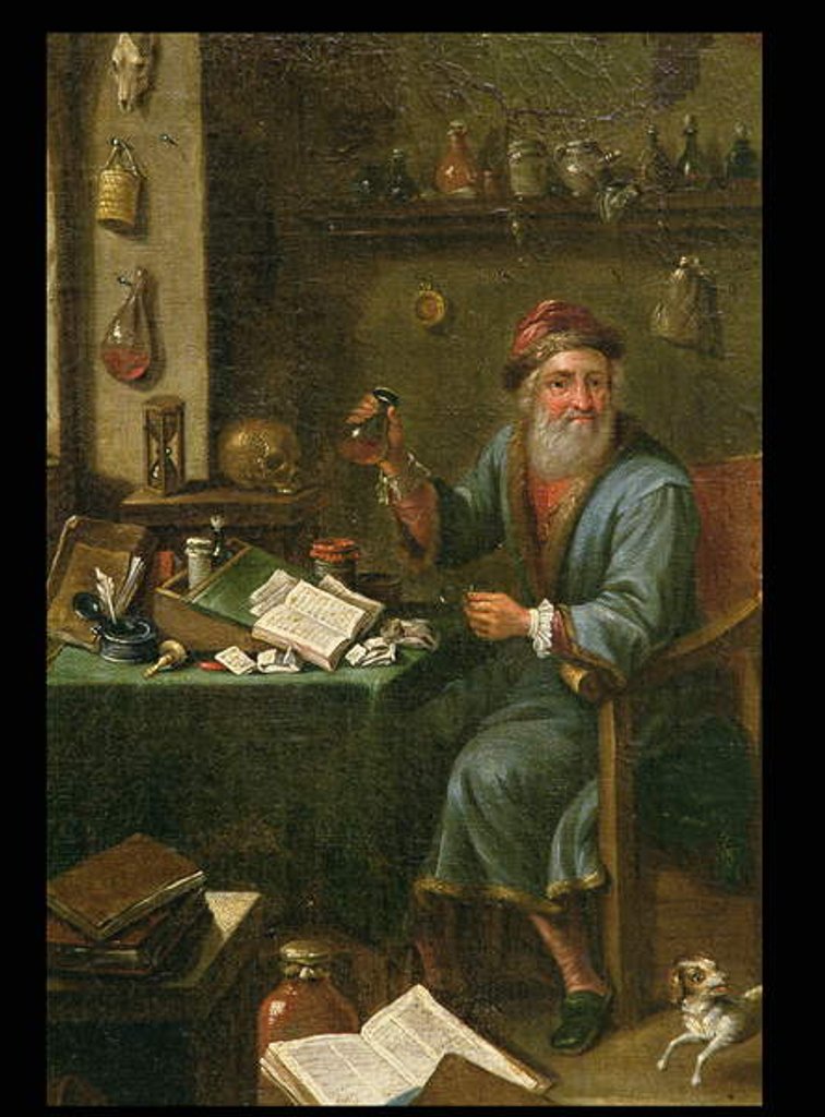 Detail of The Alchemist's study by David the Elder Teniers