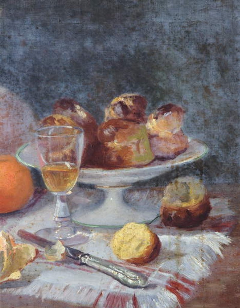 Detail of The Afternoon snack with brioches by French School