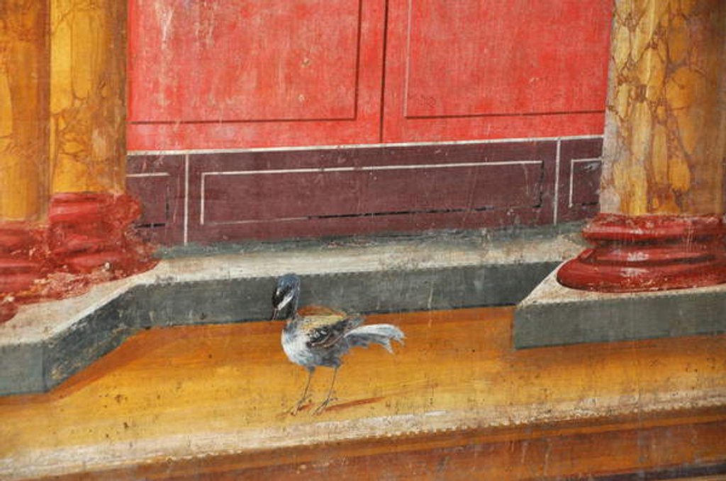 Detail of Oplontis, near Naples, Italy: murals in Villa Poppaea - detail of Roman fresco with bird by Anonymous