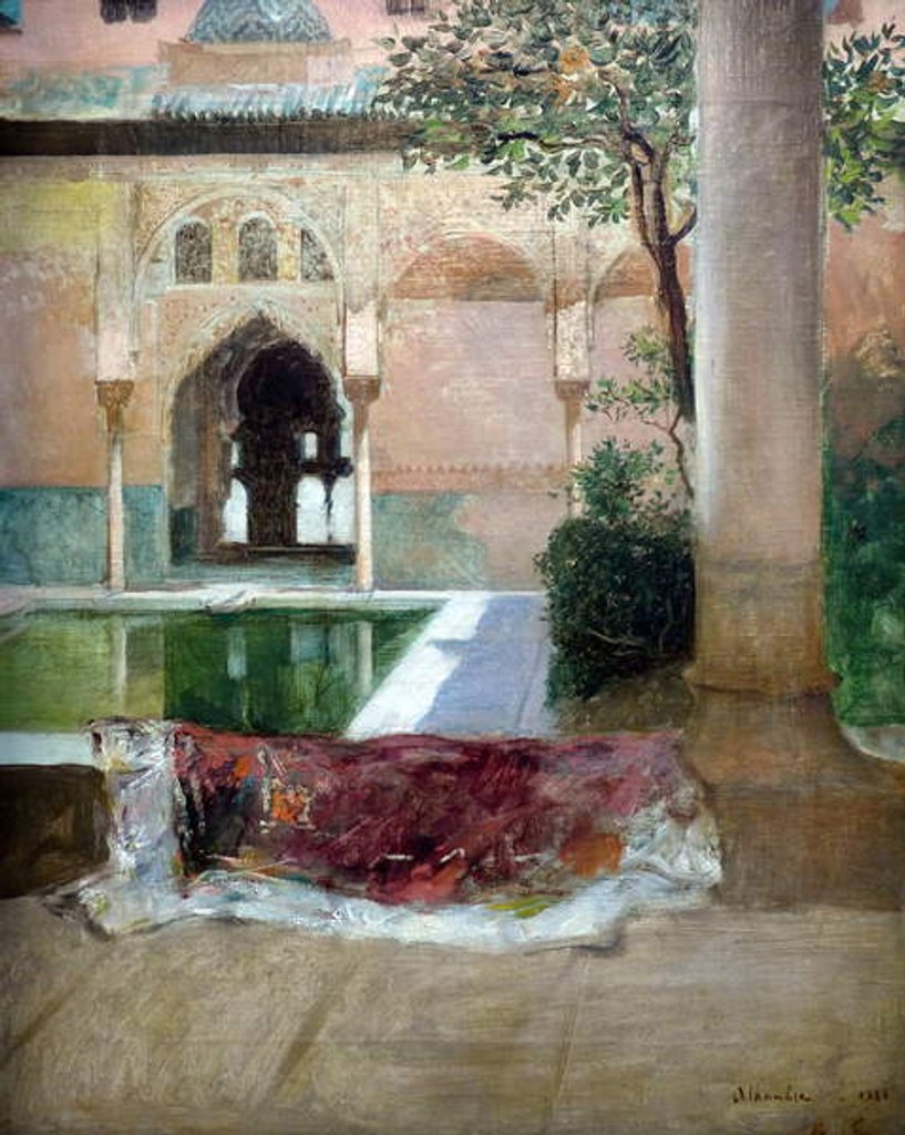 Detail of Courtyard of the Alhambra of Granada, 1880 by Benjamin Constant