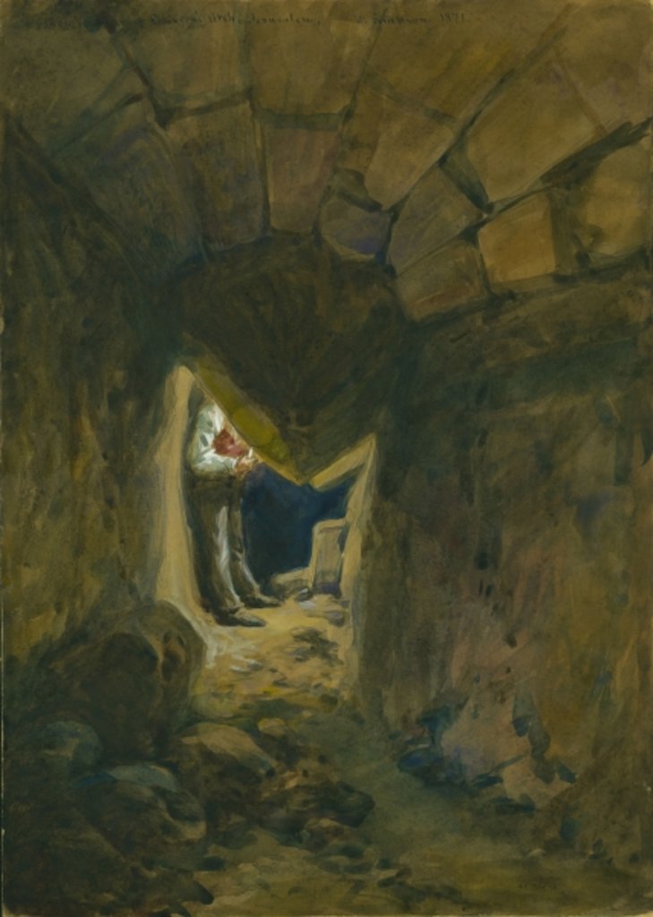 Detail of Fallen Voussoir of Robinson's Arch, Jerusalem, 1871 by William 'Crimea' Simpson