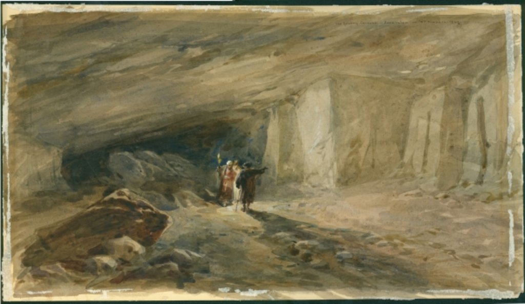 Detail of The Quarry Caverns, Jerusalem, 1869 by William 'Crimea' Simpson