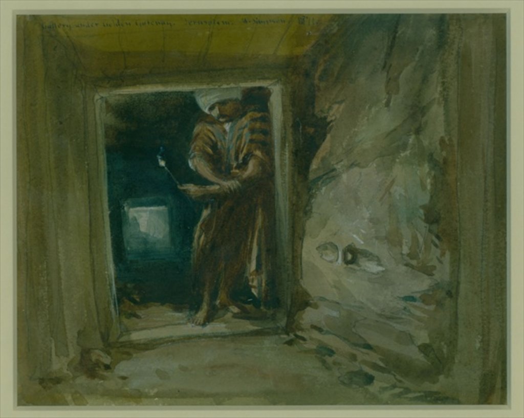 Detail of Gallery under Golden Gateway, Jerusalem, 1871 by William 'Crimea' Simpson